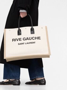 NWT AUTHENTIC Saint Laurent Rive Gauche Canvas Tote Bag